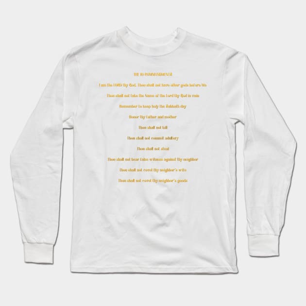 The 10 Commandments Long Sleeve T-Shirt by Artist4God